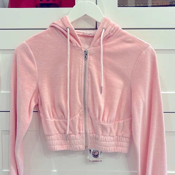 Superdown Paris Velour Zip-Up Hoodie XXS - Picture 2 of 7